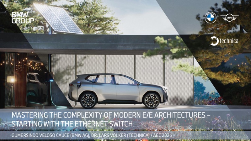 Title slide of "Mastering the complexity of modern E/E architectures &ndash; Starting with the Ethernet switch"